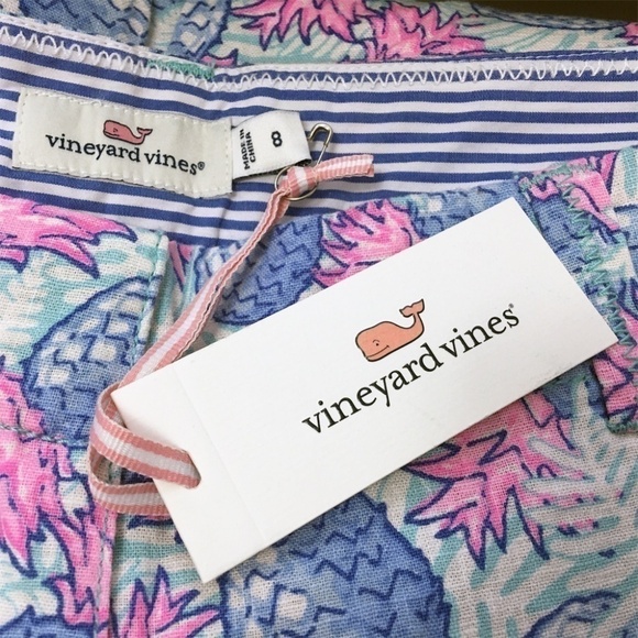 VINEYARD Vines Pineapple Catamaran Capri Pants Cropped Linen Cotton Blend - Picture 8 of 12